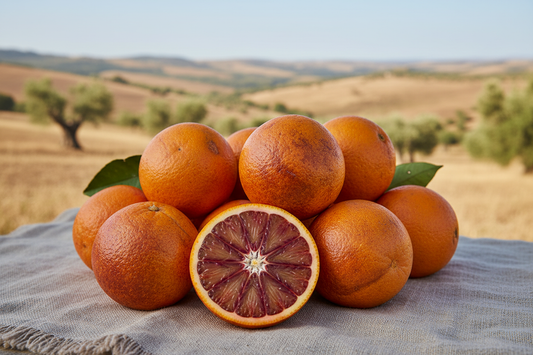 Arance Tarocco da spremuta su lino