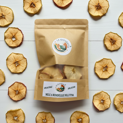 Mele delle’Etna a Rondelle Essiccate Chips - 100% Naturale e Siciliane - 90 gr
