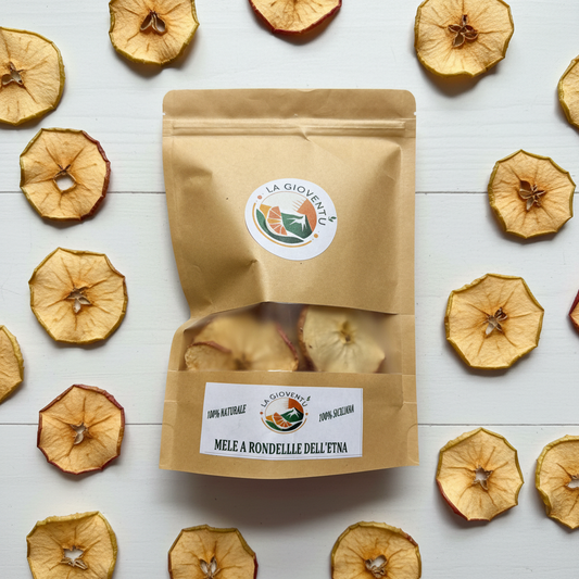 Mele delle’Etna a Rondelle Essiccate Chips - 100% Naturale e Siciliane - 90 gr