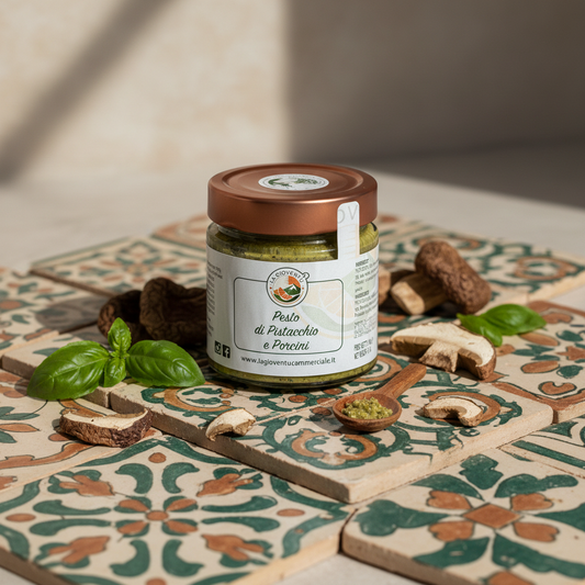 Pesto di Pistacchio 60% e funghi porcini
