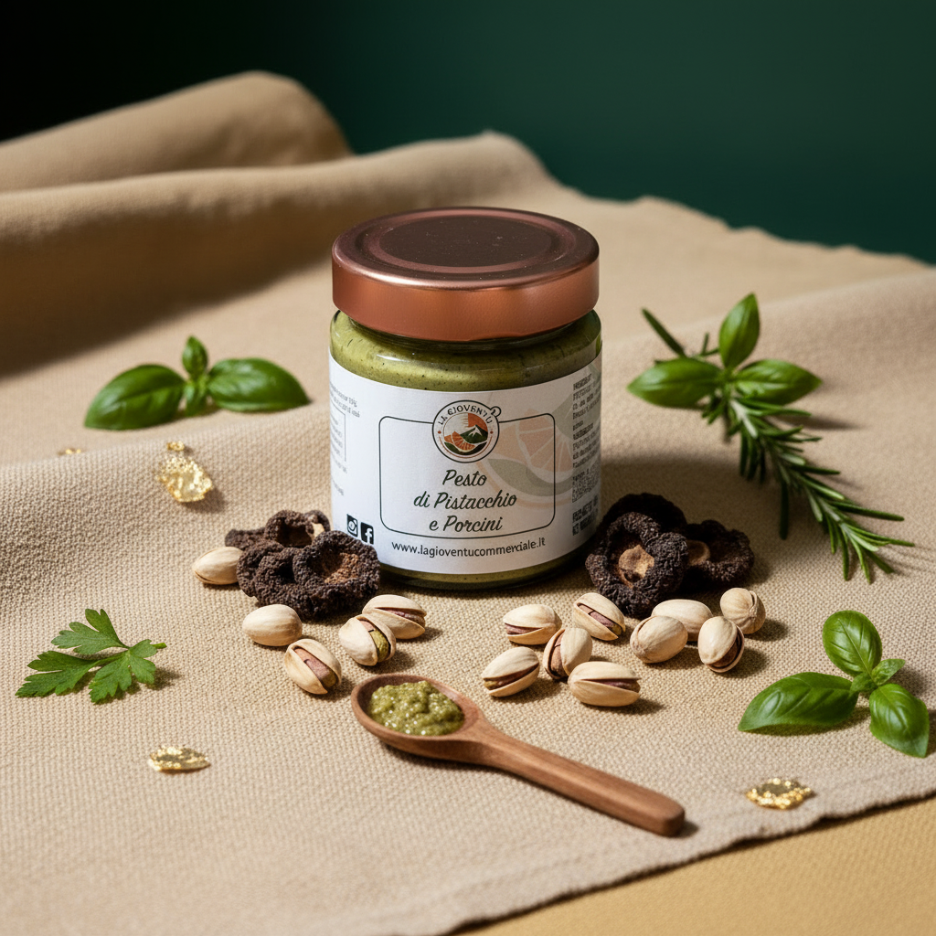 Pesto di Pistacchio 60% e funghi porcini