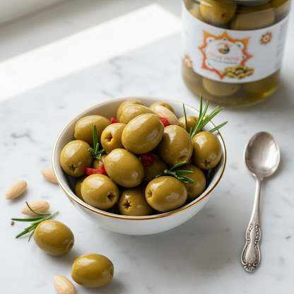 Olive Verdi Nocellare dell’Etna ripiene alle Mandorle