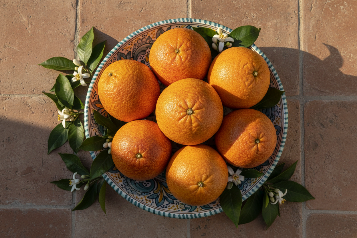 Arance Tarocco ciotola dall'alto