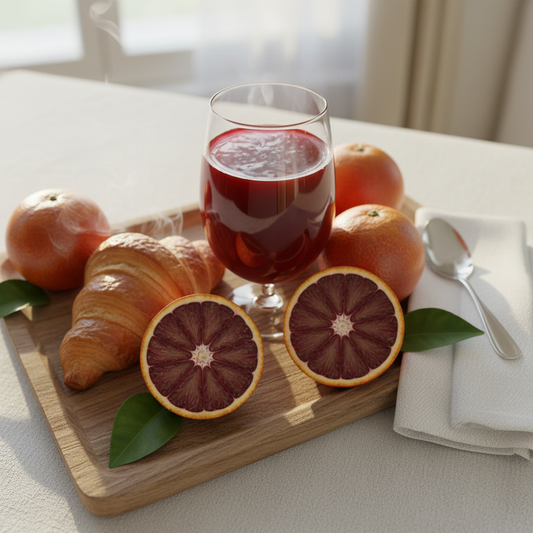 Colazione con spremuta dall'alto