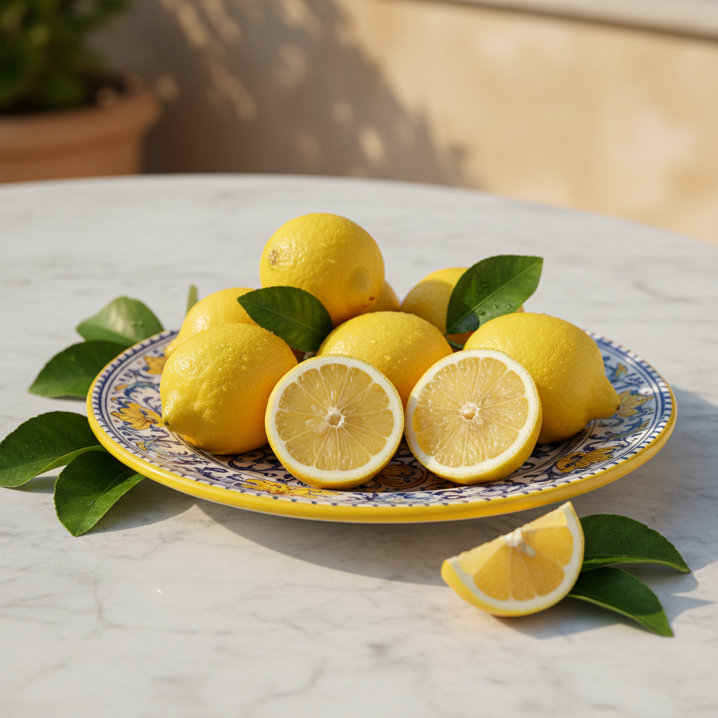 Limoni su maiolica siciliana
