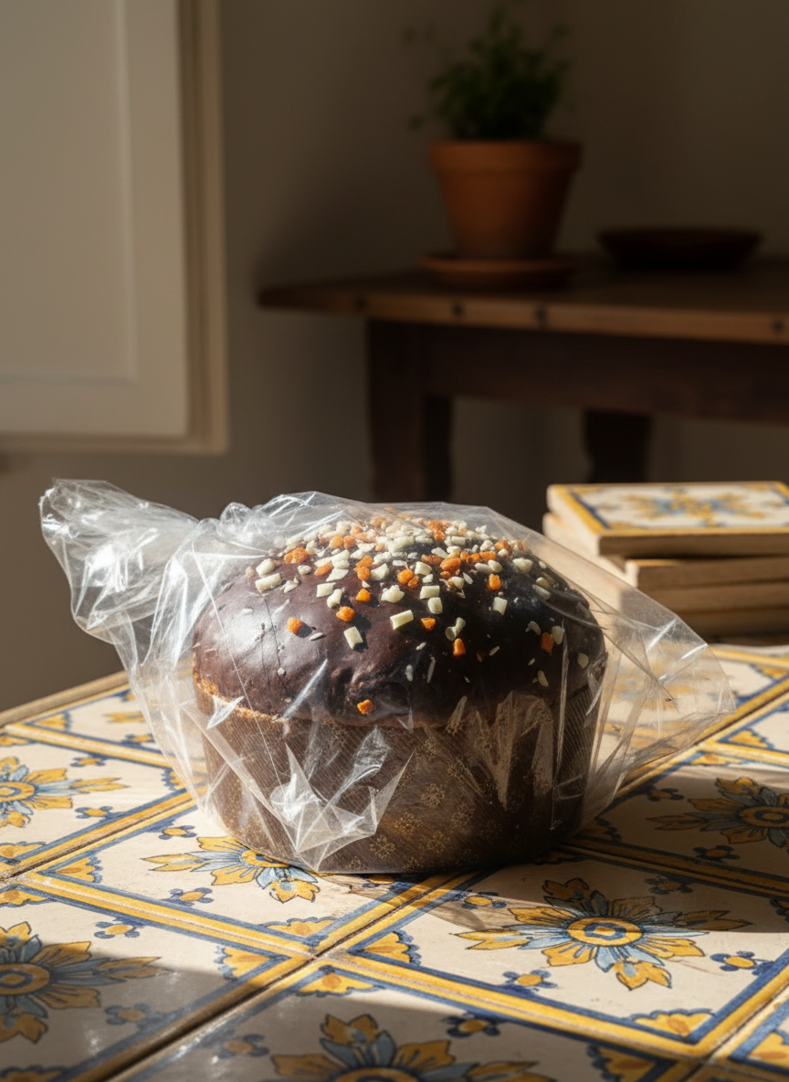 Panettone su ceramica siciliana