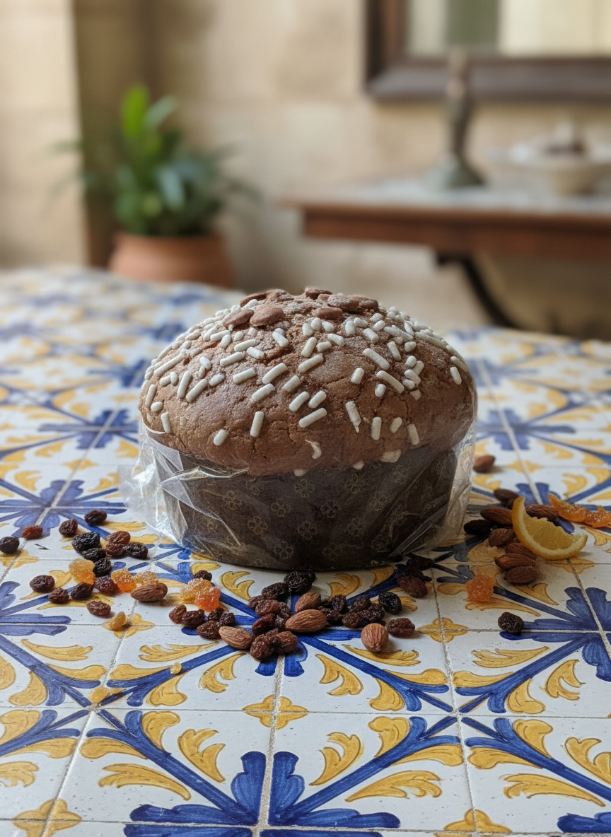 Panettone su maiolica siciliana